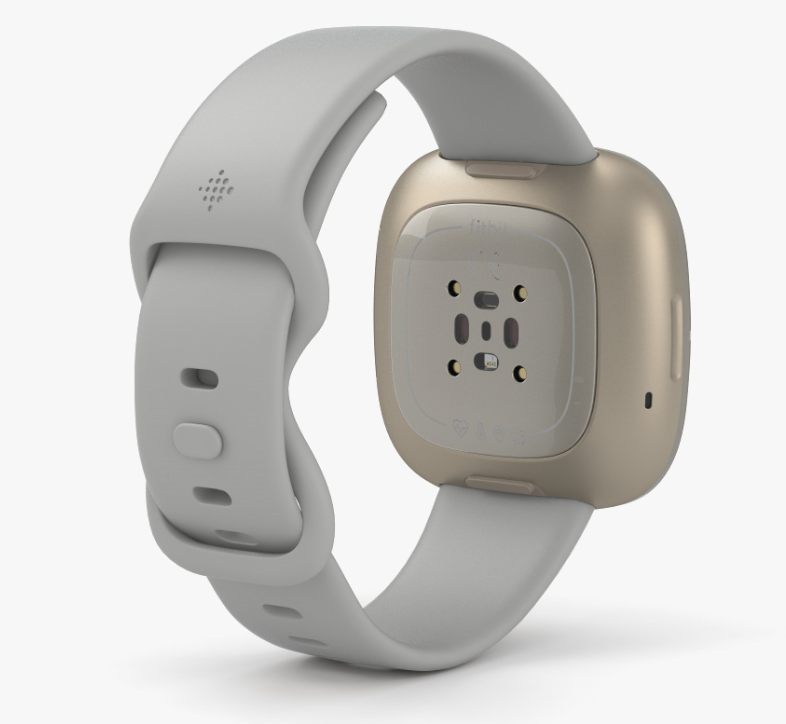 سه حسگر Pure Pulse 2.0، SpO2 و دما در پشت ساعت هوشمند Fitbit Sense