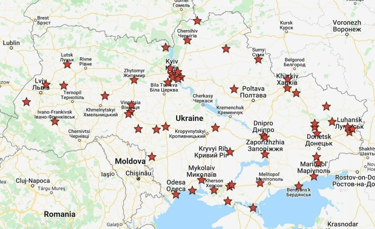 نقاطی در اوکراین که توسط روسیه هدف قرار گرفته است + عکس
